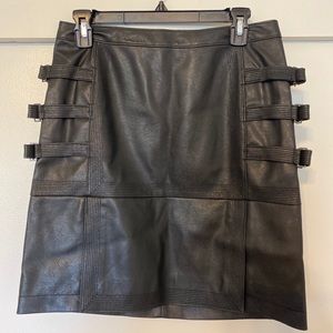 BCBG MaxAzria Devan Black Faux Leather Skirt